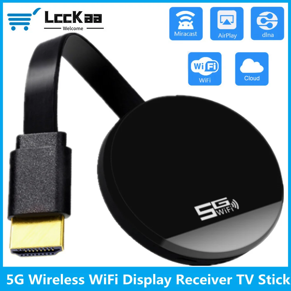 Anycast-tv Stick 2.4 5g Banda Dupla sem Fio Wi-fi Dongle Miracast Airplay Hdmi para Android Ios