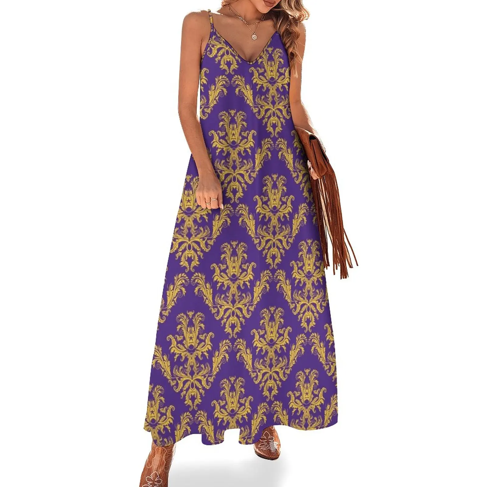 

Baton Rouge - Damask Sleeveless Dress Women dresses summer Long veiled dresses cute dress dress for woman