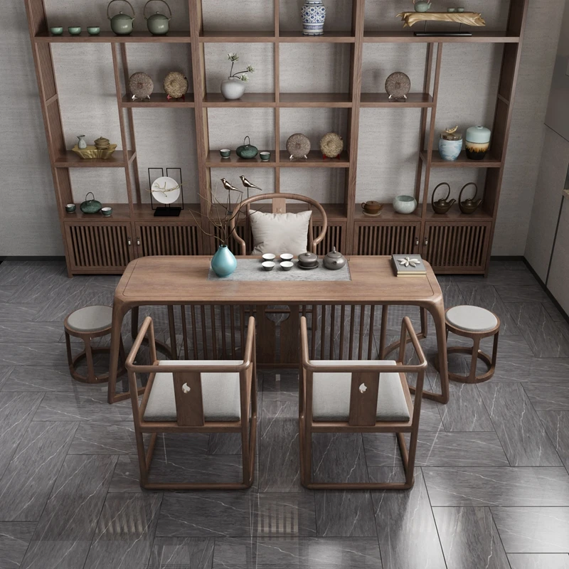 

Стол-стул из массива дерева дзен орех чайный столик B & B чайная комната чайный столик