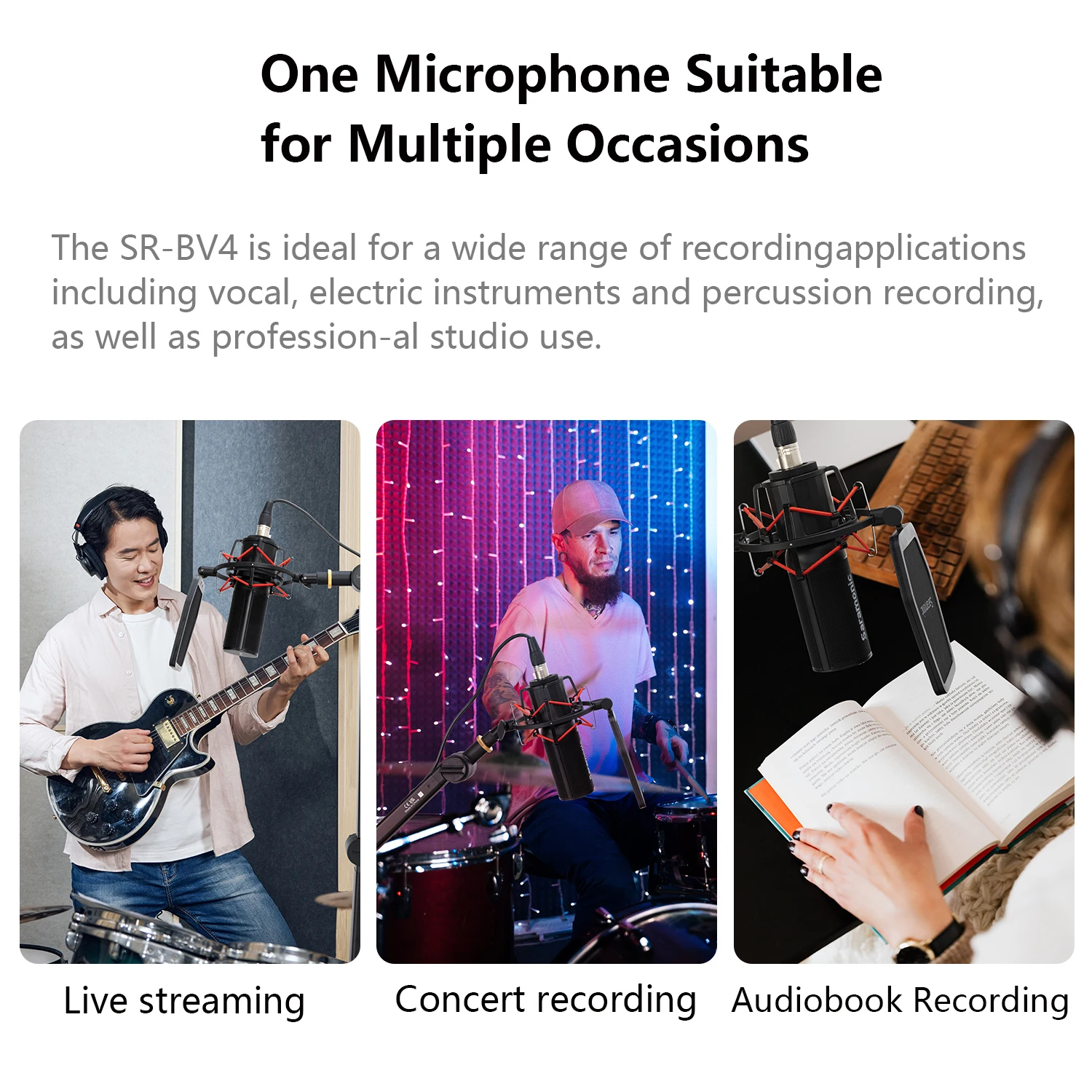 Saramonic SR-BV4 Condenser SuperCardioid Large-Diaphragm XLR Studio Microphone for Streaming Youtube Recording Podcasting Vlog