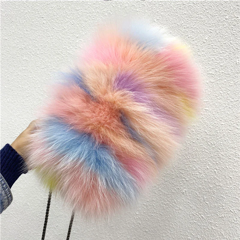 Natural Fox Fur Bags For Women Luxury Designer Hand Bags Shoulder Bag Women's Bag Trend Party Crossbody Fur