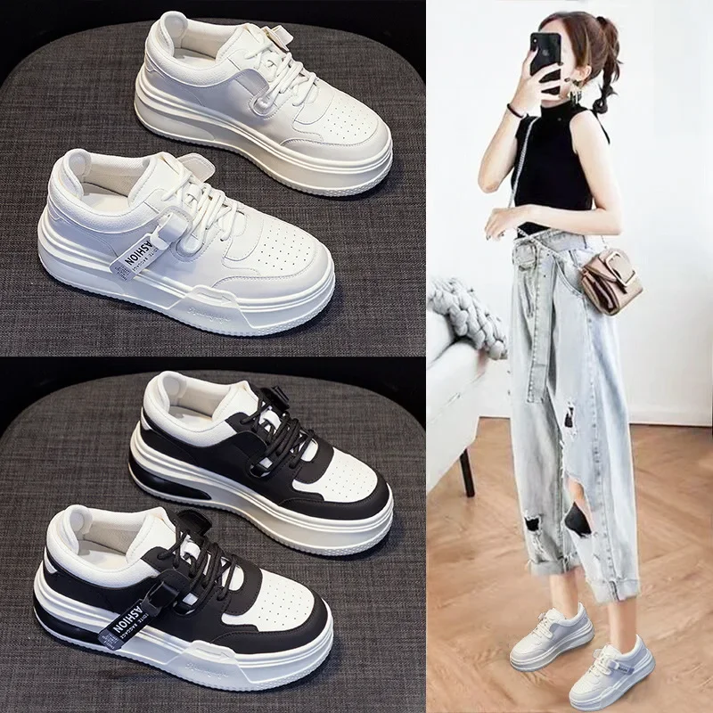 

Genuine leather casual small white shoes female autumn and winter new thick bottom female shoes fashion sports board shoes tide