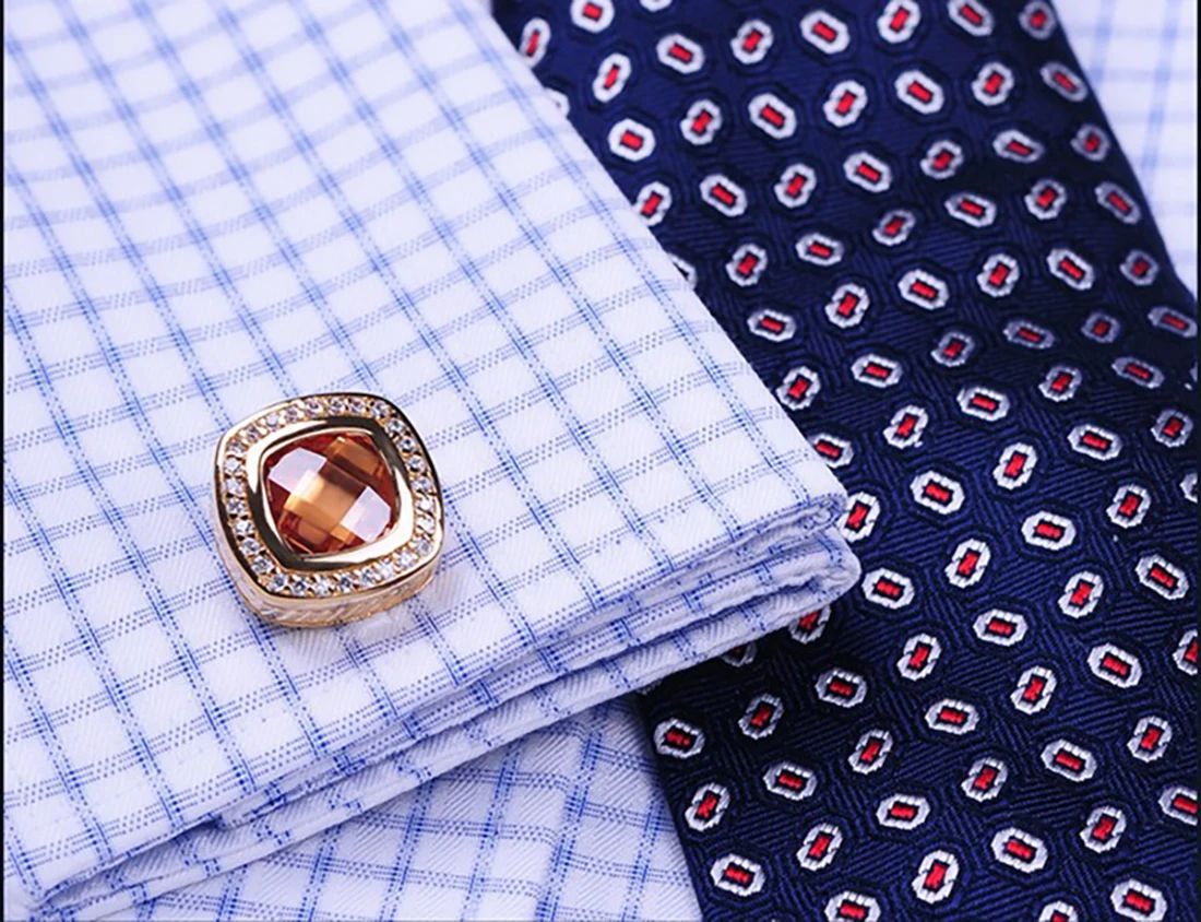 Tortoise Face Champagne Crystal Rhinestone Cufflinks For Mens French Style Shirt Business Wedding Groom Cuffs mens cufflinks