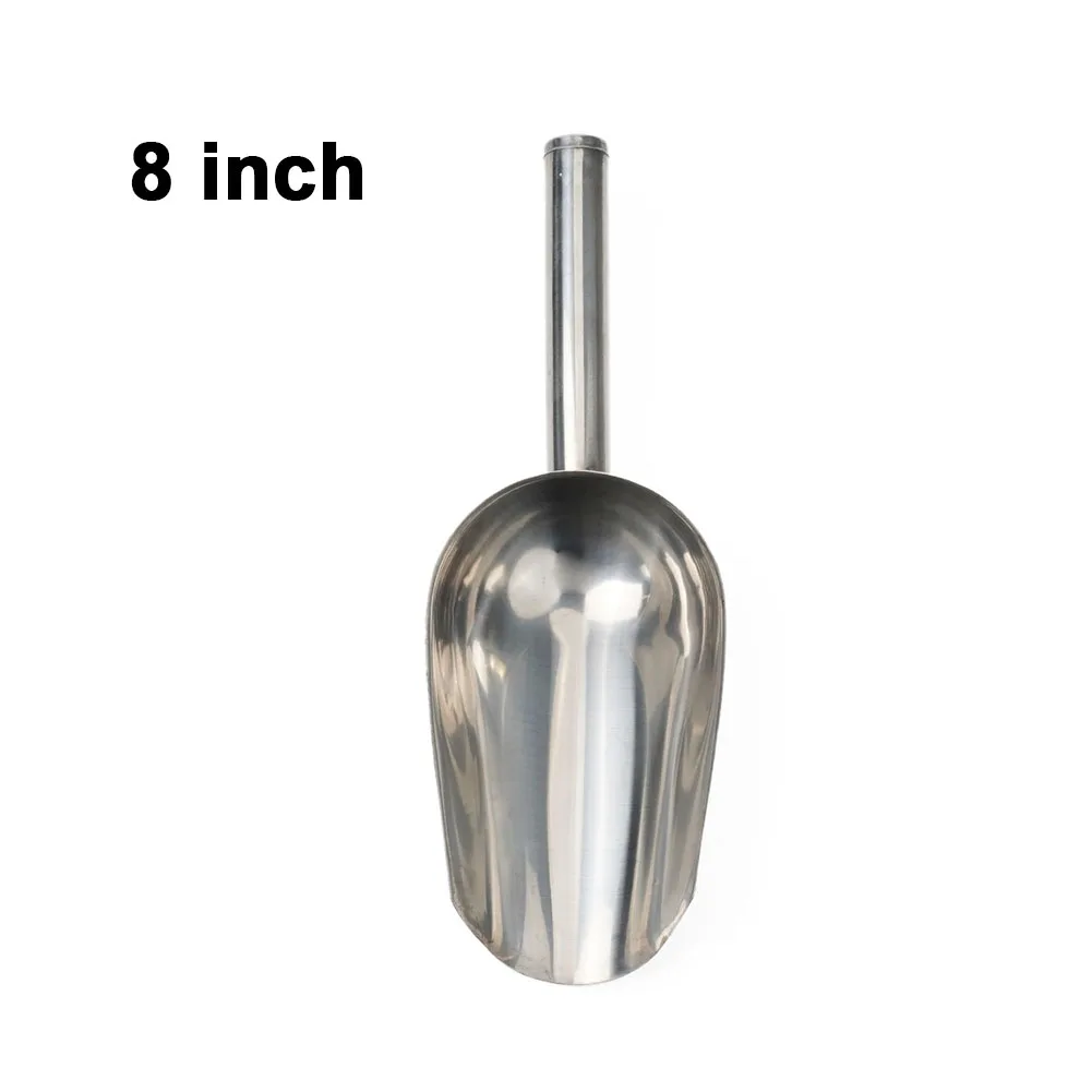 

8/9/10/11" Ice Scoops Tools Bin Stainless Steel Home Kitchen Sugar Flour Bar Buffet Dry Goods Hot Durable 1pcs