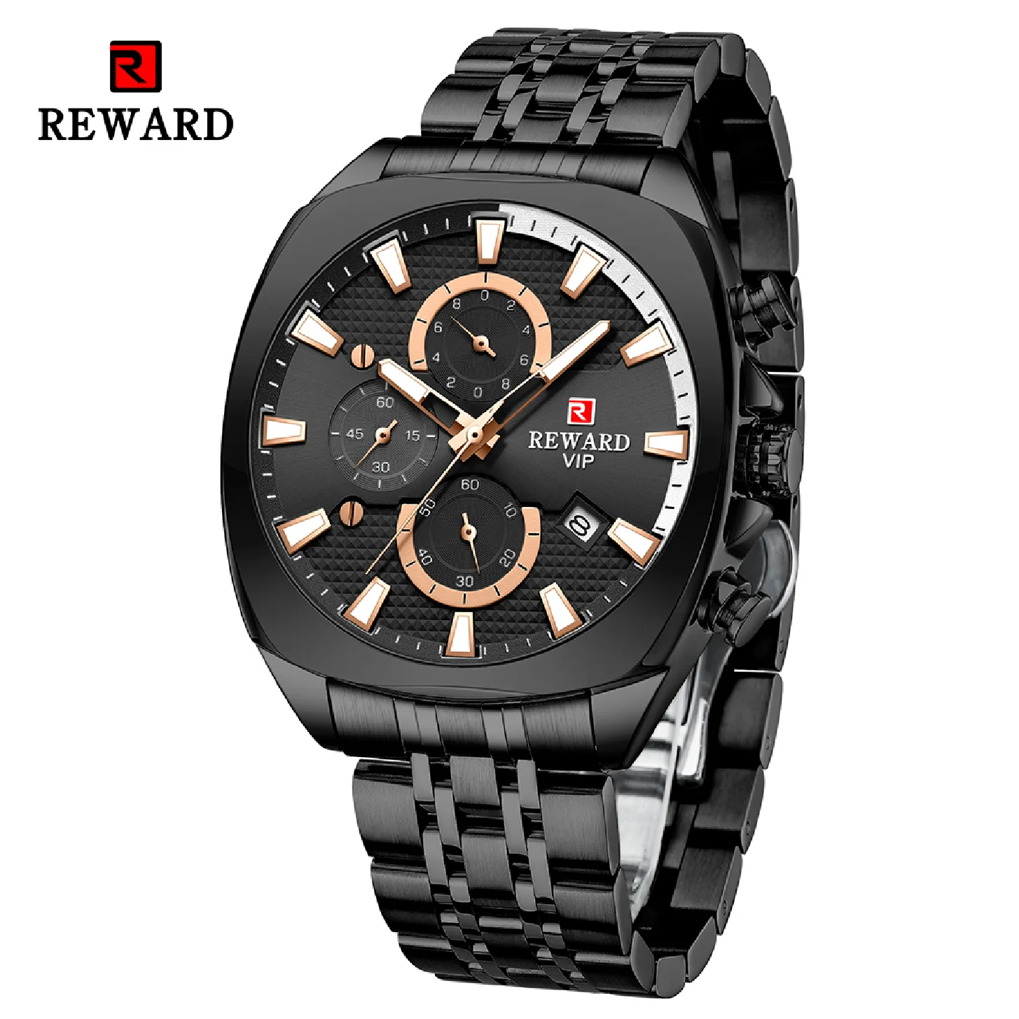 

2023 New REWARD Men Watches Multi-function Sport Wristwatch Stainless Steel Chronograph Luminous Wrist Watch Gift for Male