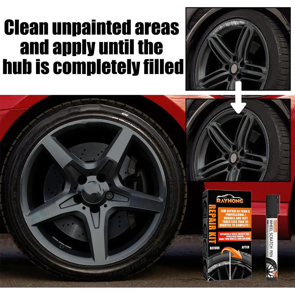 Universal Black Paint Car Alloy Wheel Repair Adhesive Kit General Purpose Black Paint Fix Tool For Car Auto Rim Dent Scratc P3Z0