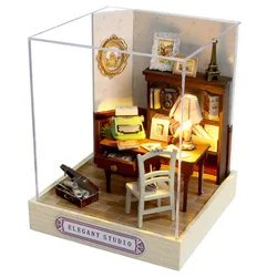 Miniature Dollhouse DIY Kit with Furniture - Craft Wooden Room Decor (QT-031)