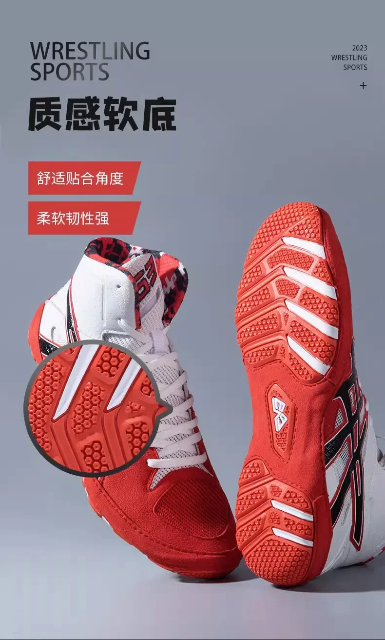 Description Picture 4 of itemProfessional Boxing Shoes Breathable Wrestling Sneakers Size Size 39-45 Flighting Footwears