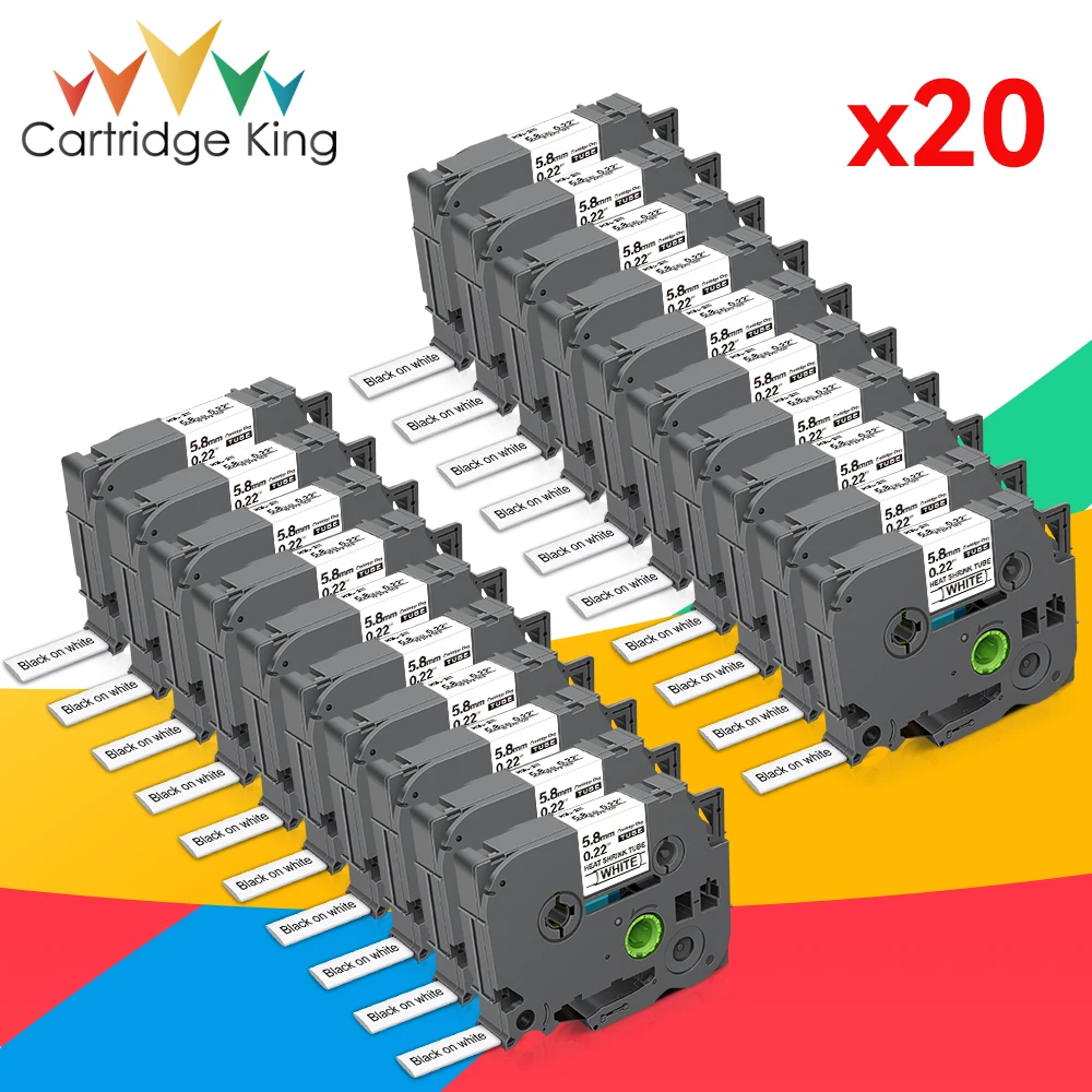 Heat Shrink Wire Labels Genuine Brother HSe-231 (HSe231) Black - Foto 8