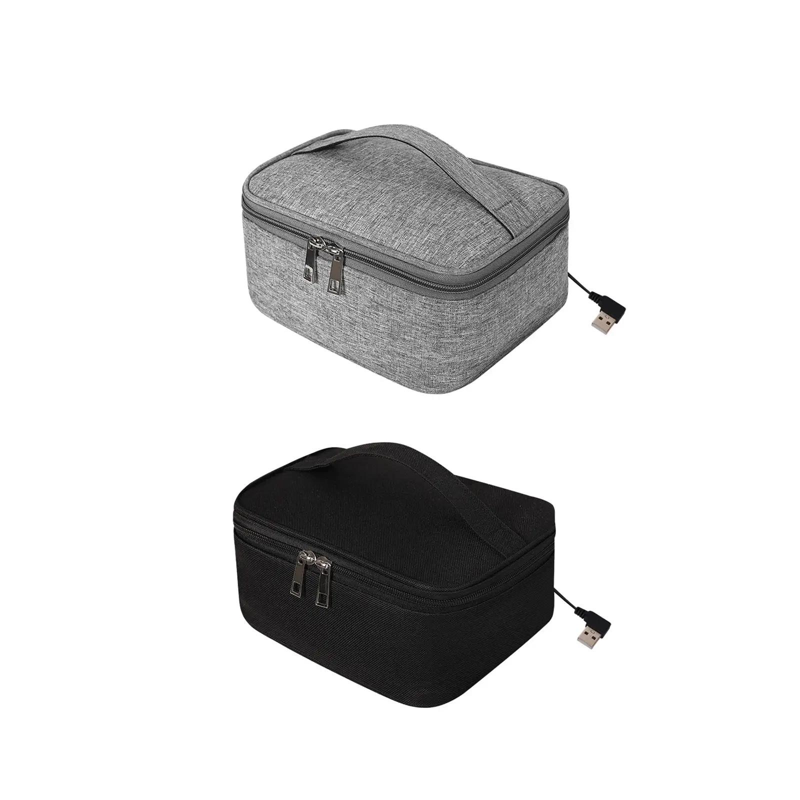 USB Heated Lunch Boxes Bag Container Oxford Cloth with Zipper Insulation Bag Warmer for Office Car Camping Home Picnic