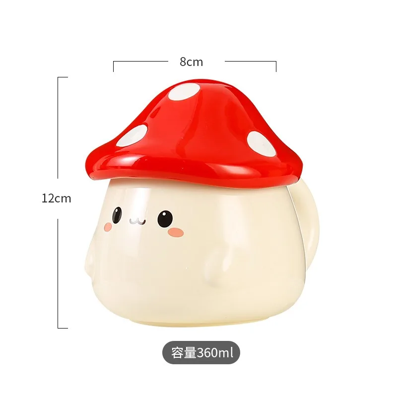 Ceramic Mushroom Mug with Lid - Creative Couple's Design for Coffee, Milk, and Tea