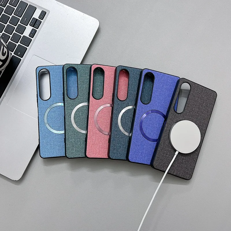 Fabric Cloth Texture Magnetic Phone Case - Shockproof with Magsafe Charging Compatibility