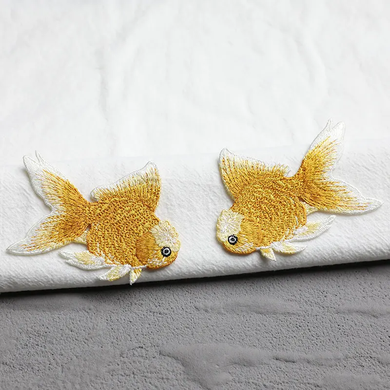 4 farben Pairs Fisch Stickerei Patches Für Kleidung Hohe Qualität Aufkleber Appliques Nähen Auf Parches – Detail 3