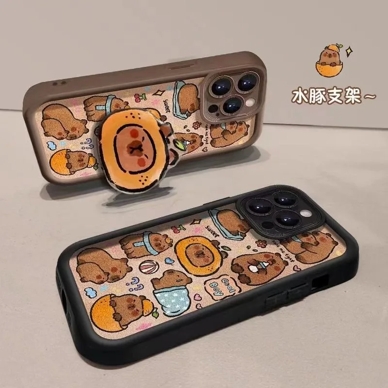 Capybara Grip Tok Holder Cartoon Multistep Soft Phone Case