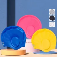 Professional silicone swimming cap equipment for men and women, large waterproof, with long hair and ear protectors 1