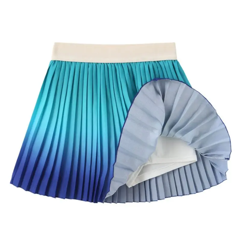 Children Girls Tennis Skirt Gradient Color Pleated High Waist Skirt Casual tie-dye Mini A-Line Skirt Built-in Bottoms 10 S50fa5a3186ec4015ae5eb59bf6b6a4924