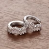 Boucles d'oreilles créoles en acier inoxydable pour femmes, 2 pièces, Zircon irrégulier, cercle rond de 9mm, petit Huggie, Piercing du Cartilage, bijoux