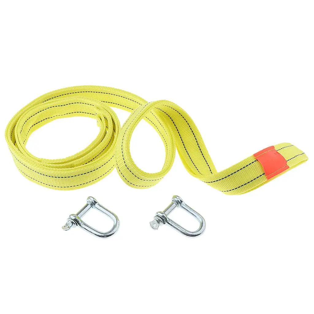 Strong 16 Ft Emergency Polyethylene Braid Tow Rope with Hooks ATV Car