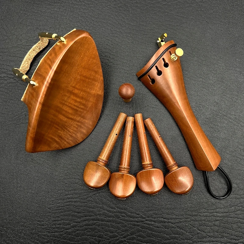1 set 4/4 violin ebony/rosewood/jujube wood accessories parts fittings Tailpiece + Tuning pegs + Endpins + Chin rest/Chin Holder violin accessories