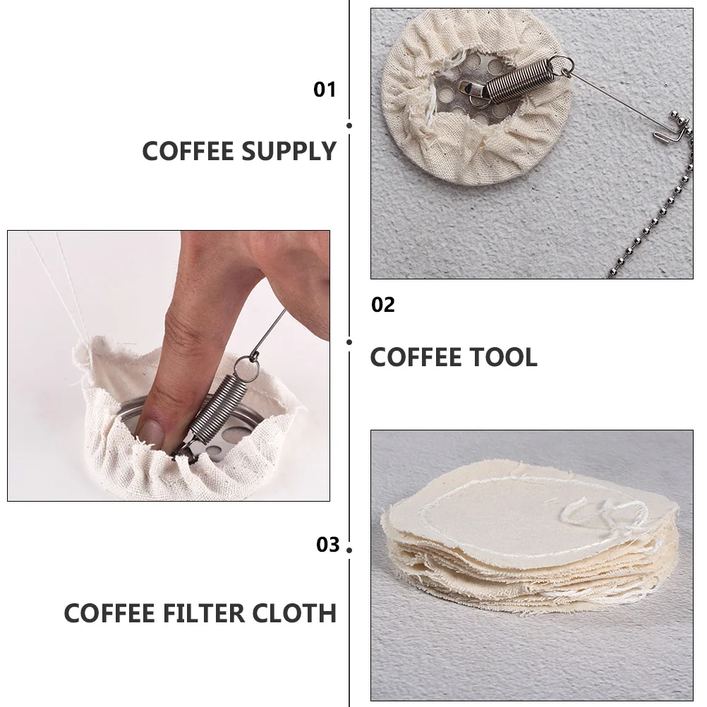 20pcs Syphon Coffee Maker Filter Cotton Replacement Filter Cloth (Beige) coffee maker filter