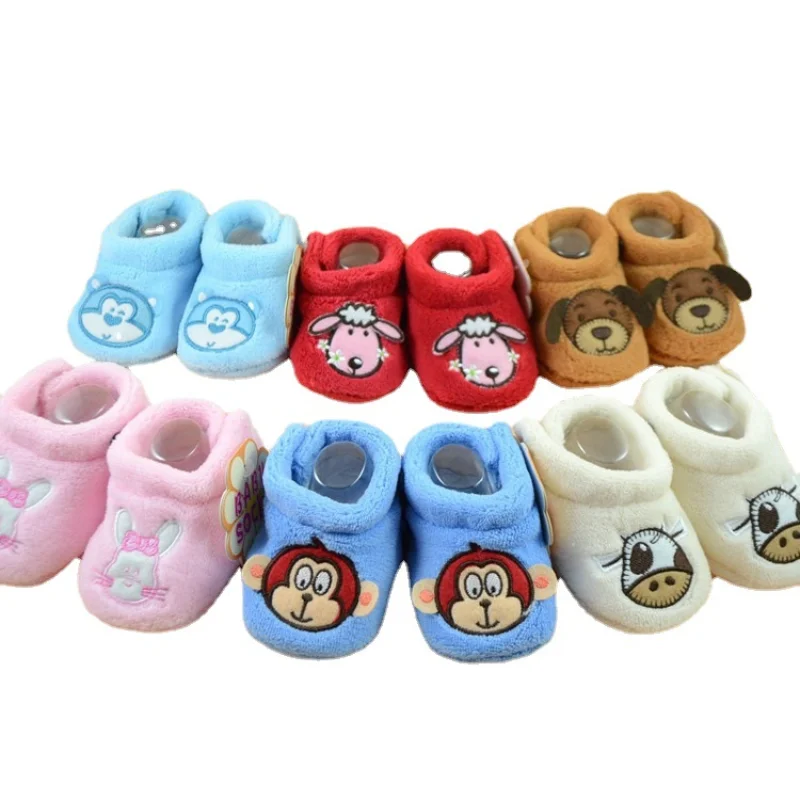 Winter New Baby Booties Shoes Fluff Keep Warm Newborns Flash Baby Boy