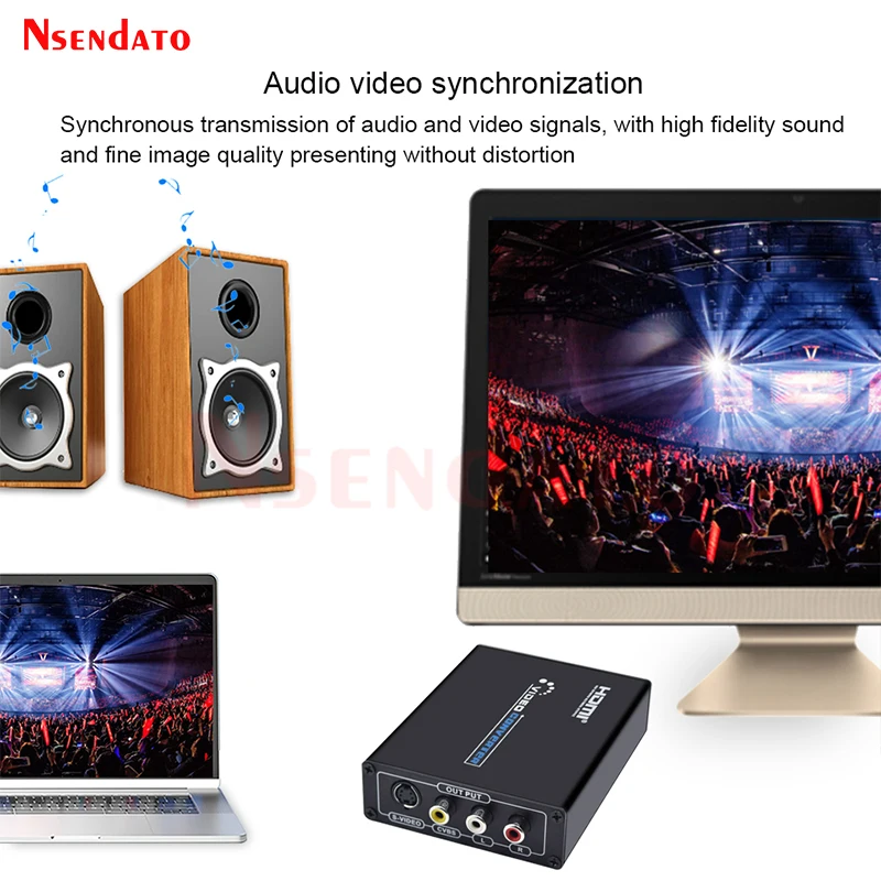 HDMI to RCA CVBS S Video Adapter HDMI2AV AV2HDMI Converter AV S Video to HDMI Converter PAL/NTSC Switch Switcher Adaptor For TV