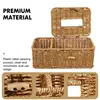 Large Size Woven Storage Box Tissue Holder Natural Paper Container Napkin Box Home Kitchen Bathroom ganization Housewares 1