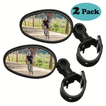 1/2PC Bike Mirror 360 Degree Adjustable Rotatable Handlebar Mirror Wide Bycicle Accessories Cycling Rear View Mirror Accesorios 1