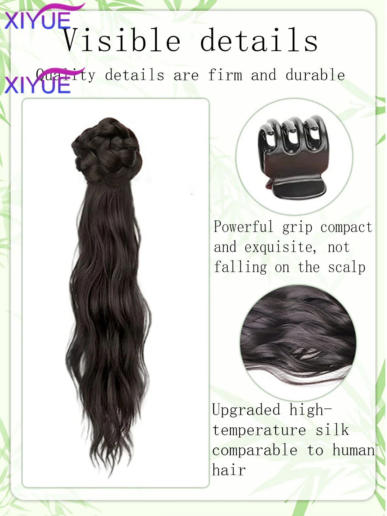 Synthetic New Chinese Style Claw Clip Long Curly Ponytail Natural Fluffy Can Be Tied Ancient Style Hanfu Cheongsam Ponytail Wig