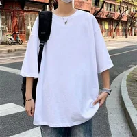 Mode solide Polyester T-shirts pour hommes t-shirt de base t-shirt décontracté hauts surdimensionnés qualité unisexe T-shirts courts T-shirts hommes vêtements 3