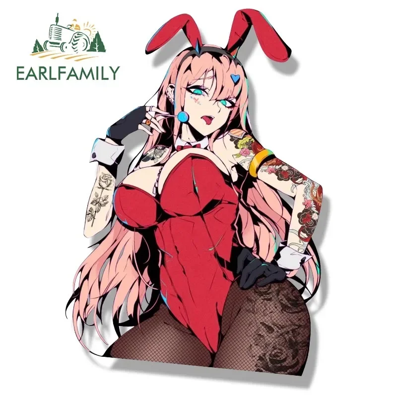 Фото EARLFAMILY Bunny Girl Zero Two Fanart Peeker Автомобильная наклейка NSFW Sexy Waifu аниме эскиз наклейка JDM мультфильм Авто граффити наклейки №2