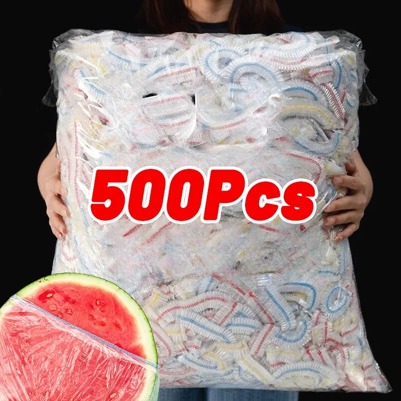 Food Cover Plastic Disposable Storage Bags Kitchen Colorful Elastic Wrap Fresh-keeping Lid Plate Nylon Packaging