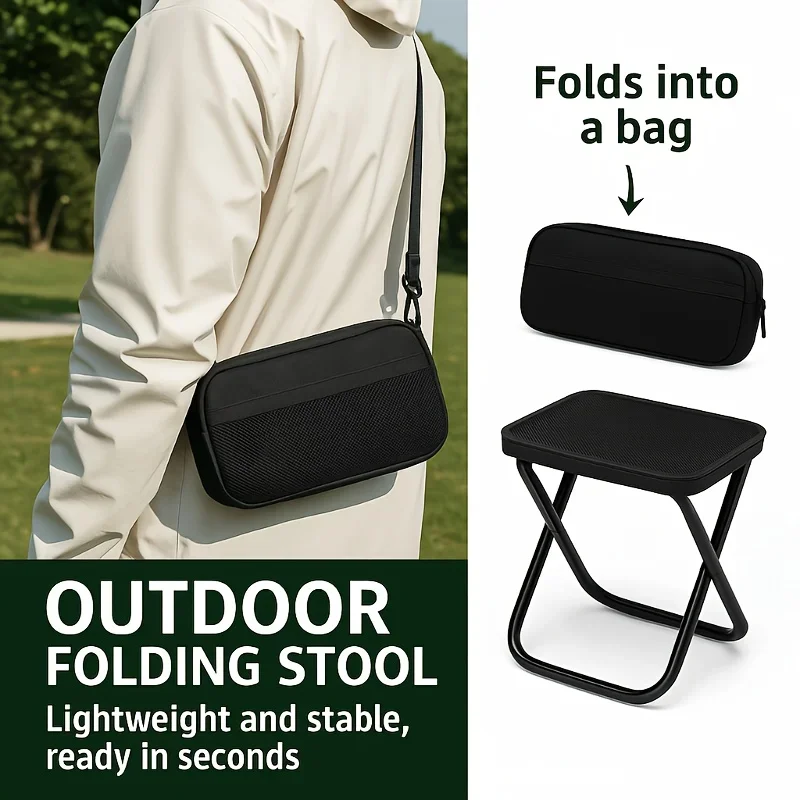 Tabouret pliant sac à dos portable ultra-léger pour pêche voyage et randonnée