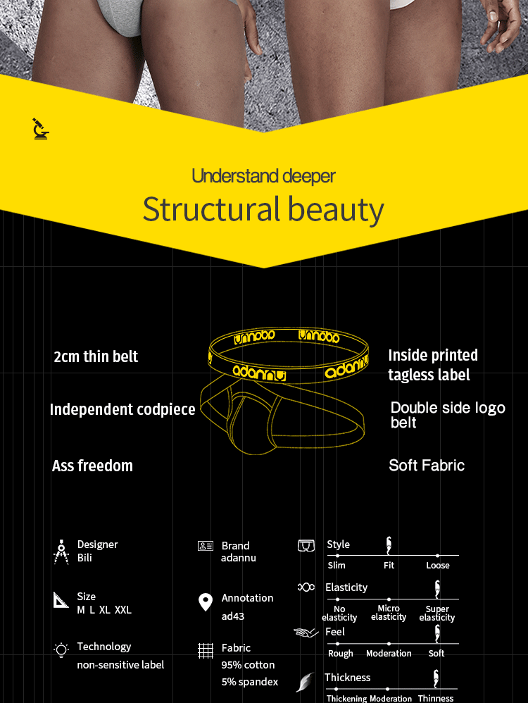 Description Picture 2 of itemNew Product Men Underwear Cotton Sexy Gay Jockstrap Breathable Male Panties Men Thong U Pouch Comfortable Underpants AD43