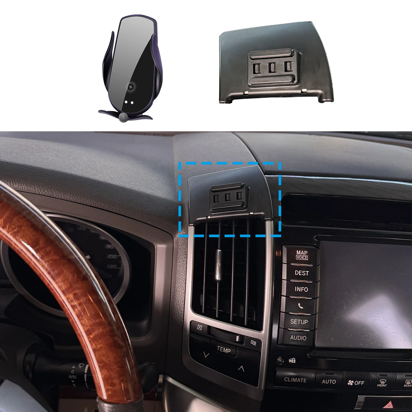 Car Mobile Phone Holder for Toyota Land Cruiser 2007-2015 GPS Bracket Navigation Stand Auto Accessories