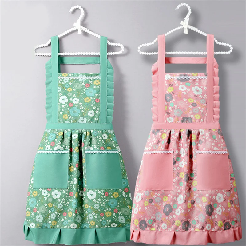 

Cotton Canvas Apron Kitchen Household Small Fresh Female Fashion Wear-resistant Waist Breathable Anti-fouling Women's Overalls