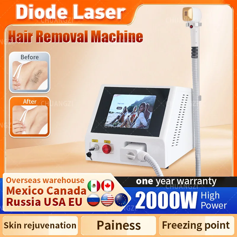 

Diode Laser Hair Removal Machine 3 Wavelength 755 1064 808nm Laser Ice Platinum Permanent Painless Hair Removal Alexandrit CE