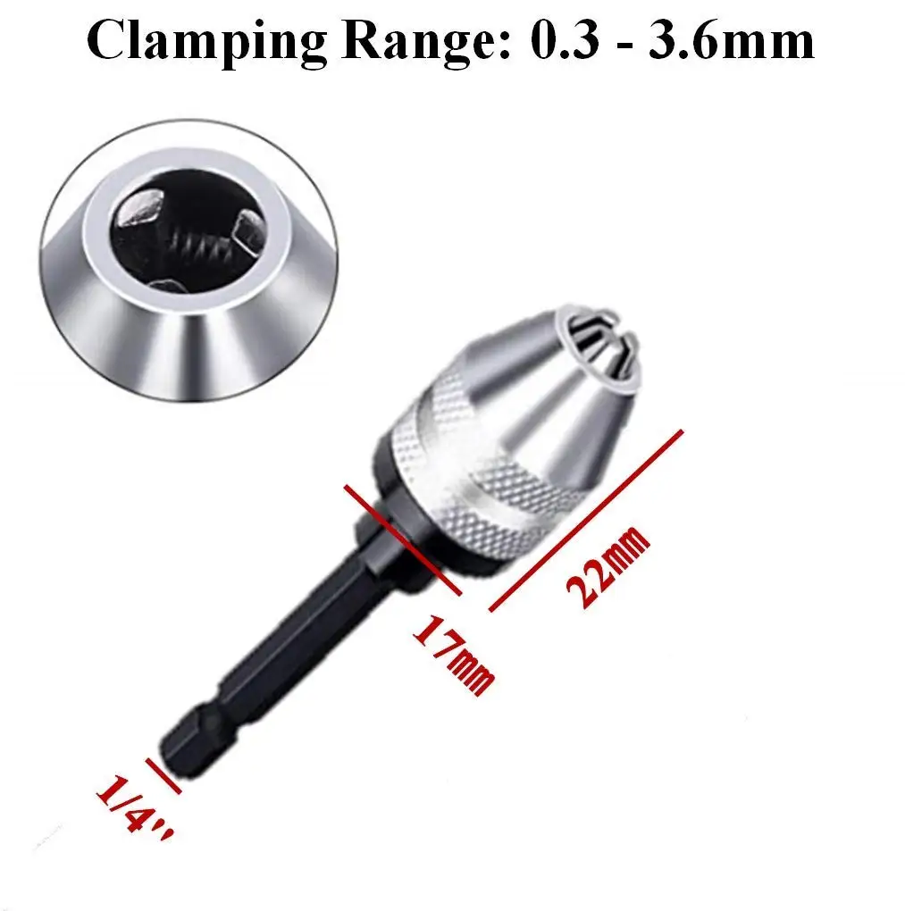 Drill Chuck Adapter 0.3-8mm Mini Jaw Quick Change Keyless Drill Bit Holder Clamp Fixing Device Electric Hex Shank Adaptor
