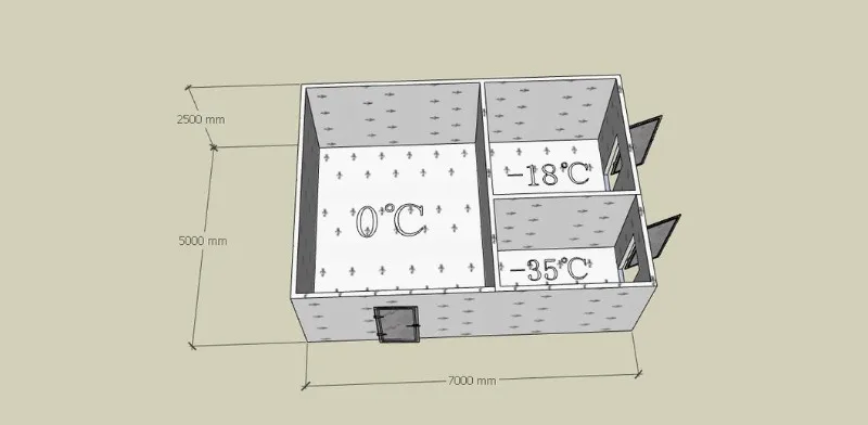 Commercial Dual-Temperature Freezer Storage Walk-in Cold Room