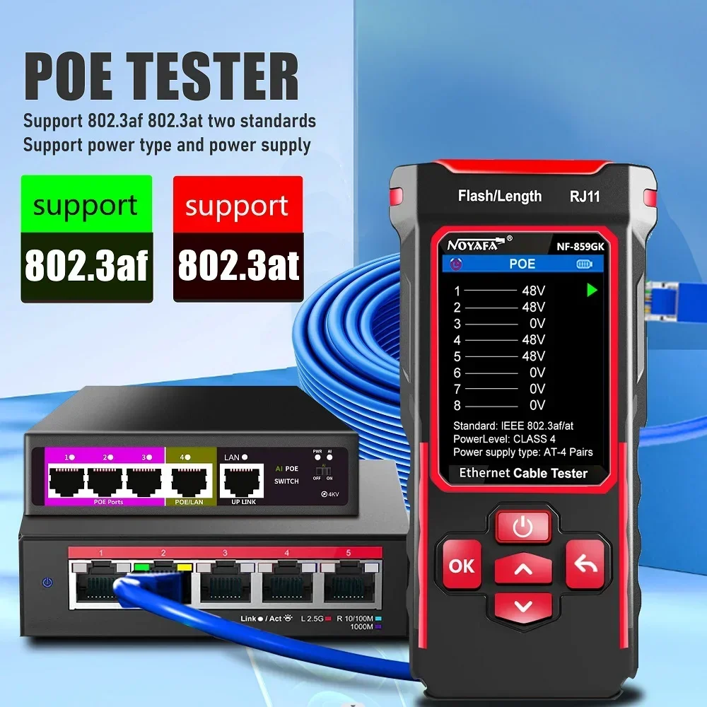 IP Scanning PING Network Tester NF-859GK Line Finder Circuit Breaker Finders Red Light Single Head Crimping Length Breakpoint
