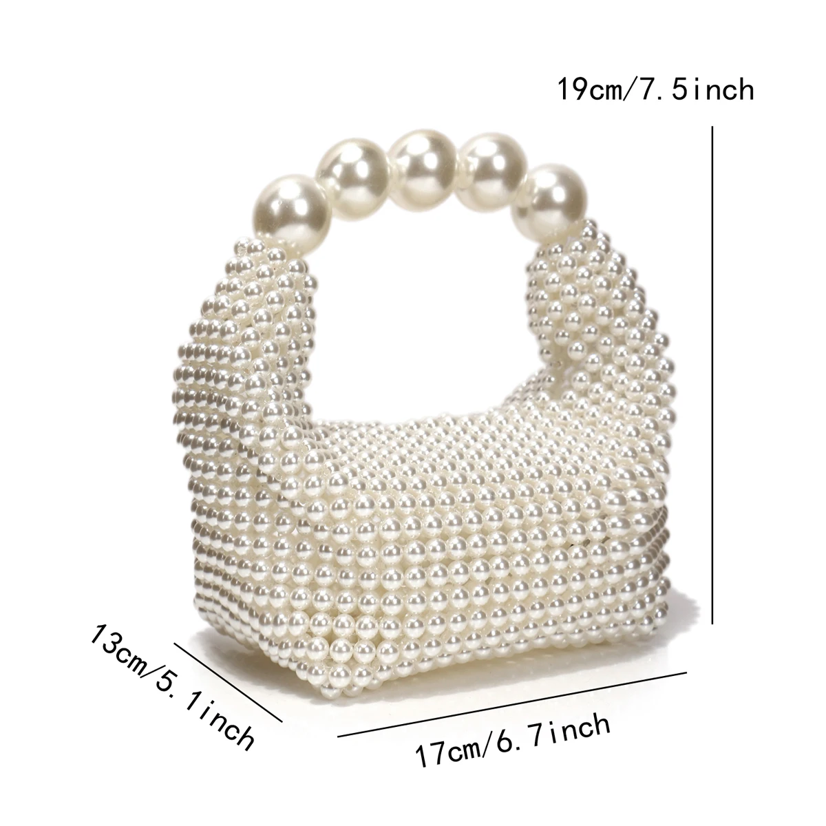 Luxury Beading Evening Bags with Pearl Handle for Women