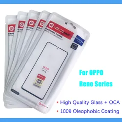 Lot de 10 écrans tactiles avec revêtement oléophobe 100%, verre extérieur avant + OCA pour Oppo Reno 2 3 4 5 6 7 8 5e Z F SE Lite 4G 5G Pro + Reno8