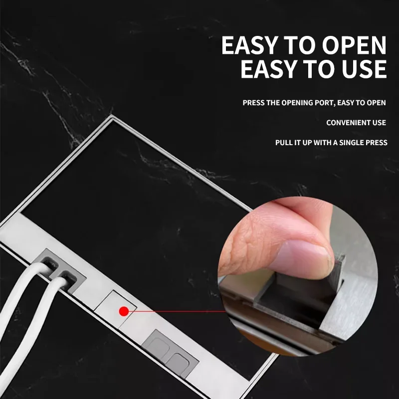 Ground Embedded Marble Waterproof US UK EU Usb Socket Hidden Stainless Steel Pure Flat And Thinly Inserts Invisible Socket