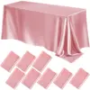 Rose gold Imitation Silk Satin Wedding Solid Color Rectangular Banquet Rable Tea Table Cloth Tablecloth 1