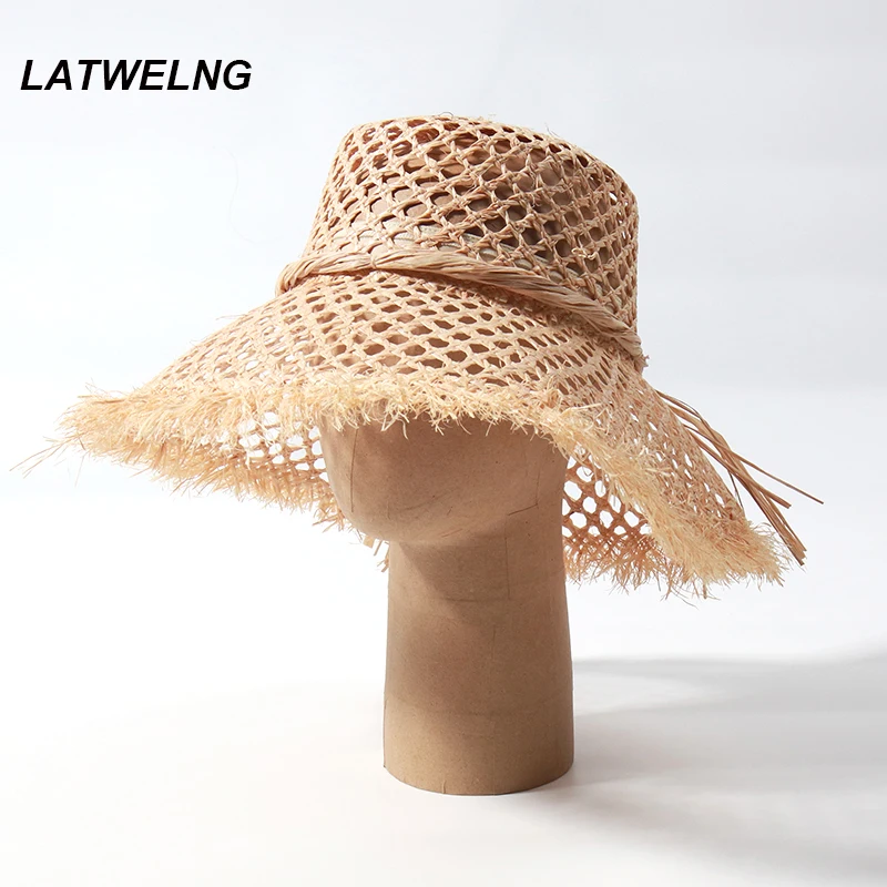 BelleVive Sombrero De Paja Para Mujer – Ala Ancha 9cm, Protección UV SPF50+, Plegable Y Portátil – Ideal Para Playa Y Verano – Color Caqui Con Banda De Perlas