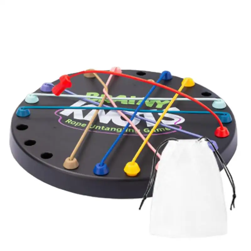 Kid Rope Knots Puzzle Social Board Game Rope Puzzle Game Colorful Lacing Toys Board Game Twisted Tangler Rope Sorting   Games