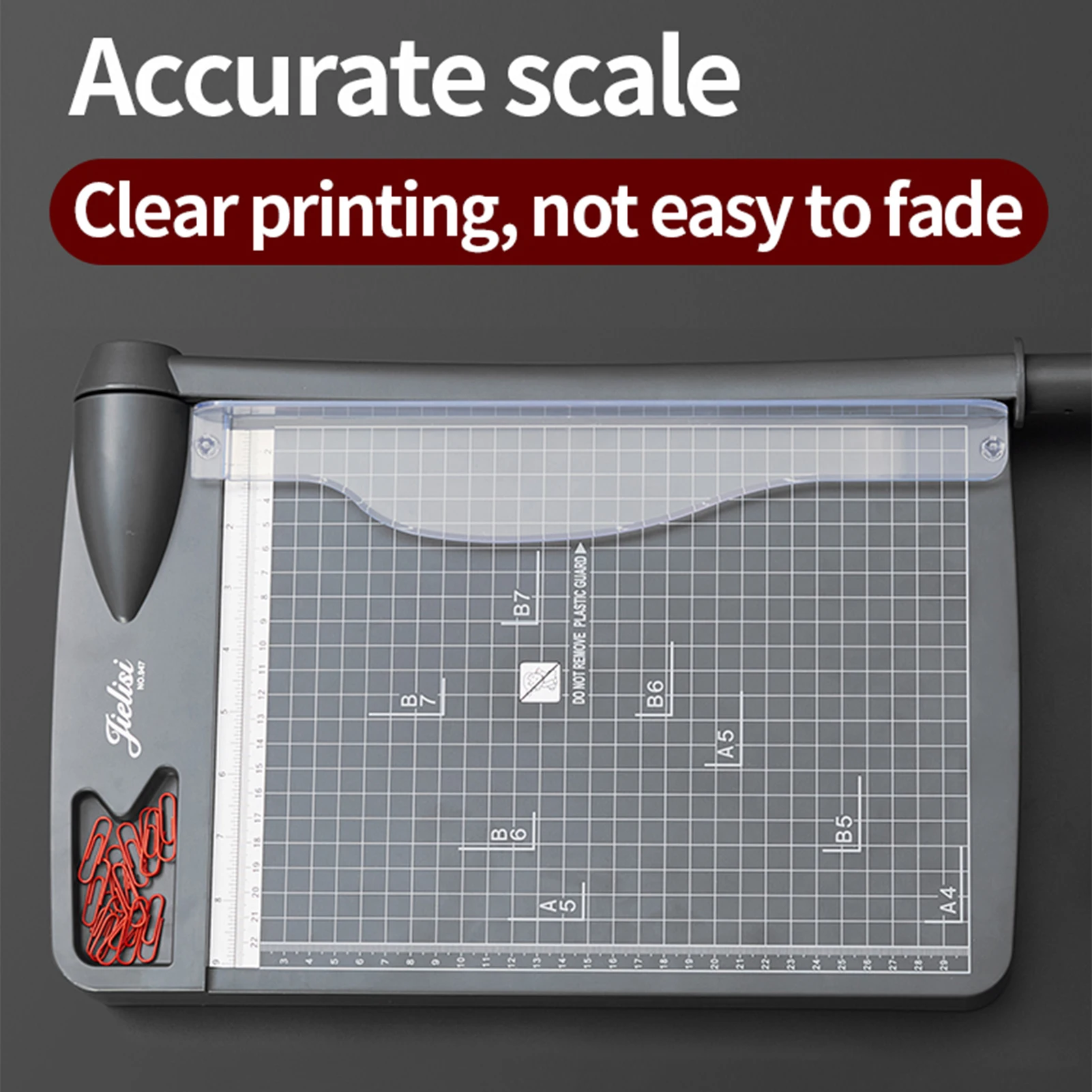 Mini-Papierschneider Guillotine-Schneidemaschine A4 Schnittlänge Desktop-Papierschneidemaschine mit Sicherheitsschneidkopf – Detail 10