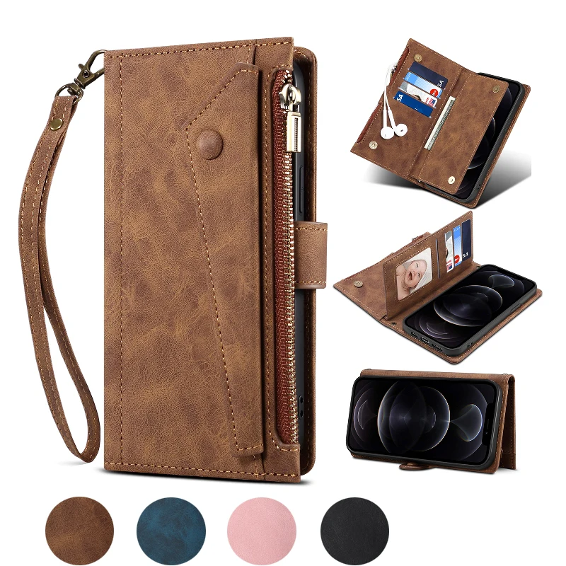 

Fashion Zipper Wallet Card Phone Cover For Google Pixel 8 Pro 7 Pro 7A 6 Pro 6A Magnetic Flip Case Phone Case