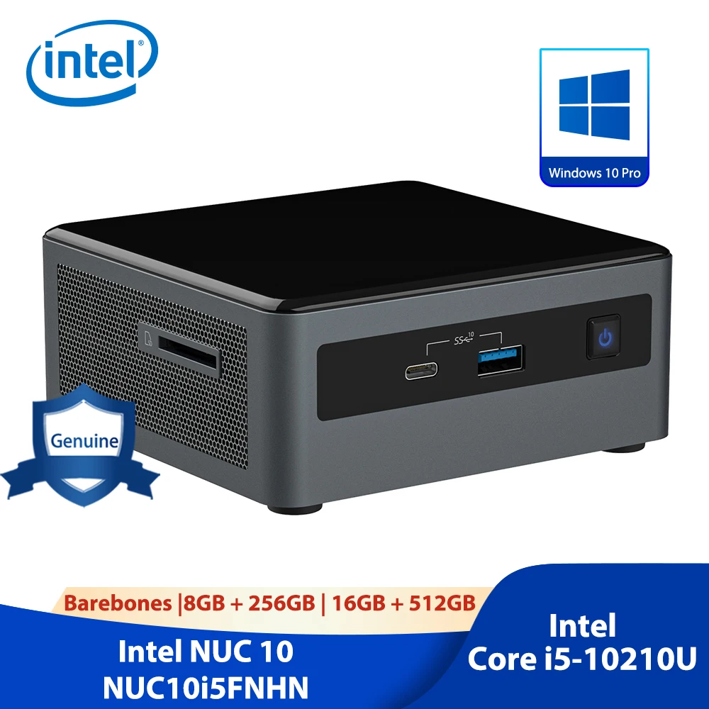 Intel NUC 10 NUC10i3FNHN Home ＆ Business Mini Desktop i3-10110U 2-Core,  32GB RAM, 512GB m.2 SATA SSD, UHD, WiFi, Bluetooth, 2xUSB 3.2, Win 