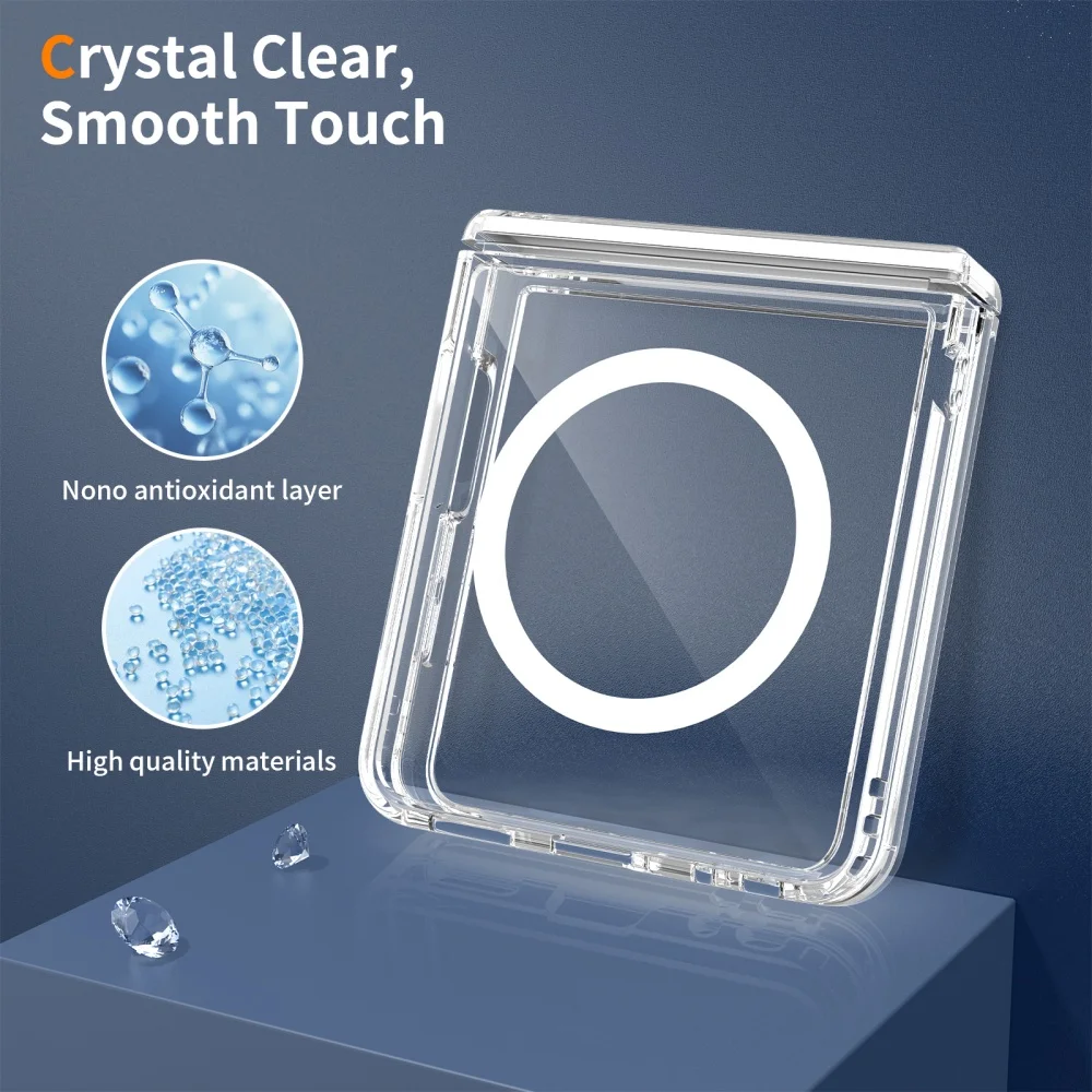 Ultra Slim Transparent Hard Acrylic Case with Magnetic Hinge Protection
